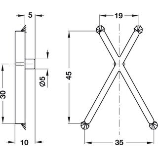 Hfele X-Form Bodentrger Bodenhalter Kunststoff wei fr variable Fachbodendicke