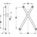 Häfele X-Form Bodenträger Bodenhalter Kunststoff weiß für variable Fachbodendicke