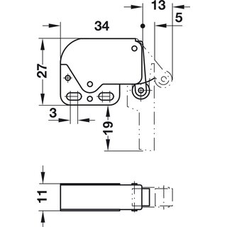 Hfele Schnappverschluss Mini-Latch mit Feder zum Schrauben vernickelt inkl. Gegenstck