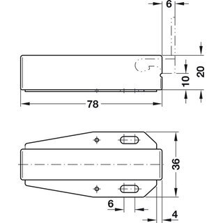Hfele Schnappverschluss Schnpper Touch-Latch mit Feder zum Schrauben glanzvernickelt