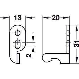 Hfele Schnappverschluss Schnpper Touch-Latch mit Feder zum Schrauben glanzvernickelt