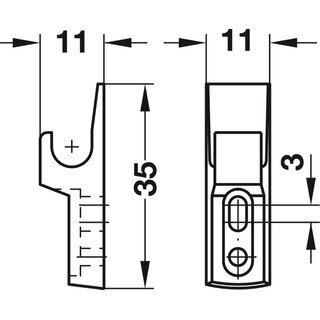 Hfele Gegenstck fr Mini-Latch Schnappverschluss Schnpper