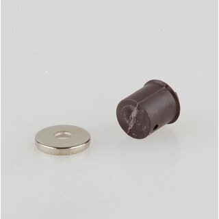 Hfele Magnetverschluss Schnpper zum Einleimen fr 9mm Bohrung Haftkraft 1.8kg braun