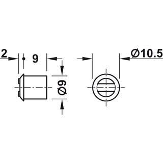 Hfele Magnetverschluss Schnpper zum Einleimen fr 9mm Bohrung Haftkraft 1.8kg braun