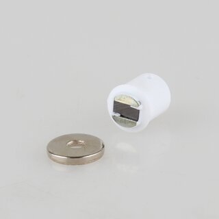 Hfele Magnetverschluss Schnpper zum Einleimen fr 9mm Bohrung Haftkraft 1.8kg wei