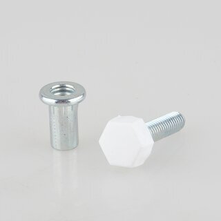 Hfele Verstellschraube M8 mit Muffe 52 mm, wei, Tragkraft 300 kg