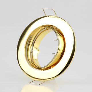 LEDmaxx Decken Einbaurahmen A68mm messingfarben rund schwenkbar fr GU5.3/GU10 Leuchtmittel