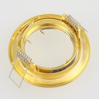 LEDmaxx Decken Einbaurahmen A68mm messingfarben rund schwenkbar fr GU5.3/GU10 Leuchtmittel