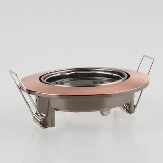 LEDmaxx Decken Einbaurahmen A68mm Kupfer gebrstet rund schwenkbar fr GU5.3/GU10 Leuchtmittel