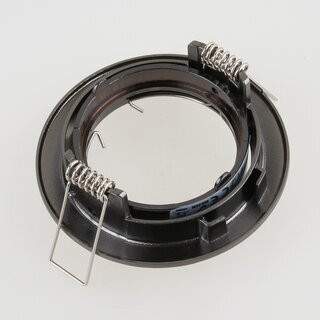 LEDmaxx Decken Einbaurahmen A68mm schwarz chrom rund schwenkbar fr GU5.3/GU10 Leuchtmittel