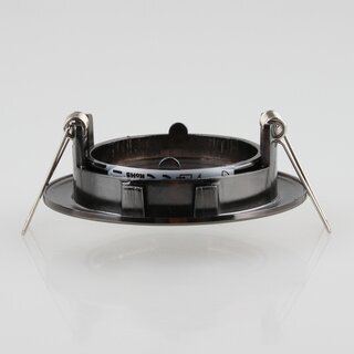 LEDmaxx Decken Einbaurahmen A68mm schwarz chrom rund schwenkbar fr GU5.3/GU10 Leuchtmittel