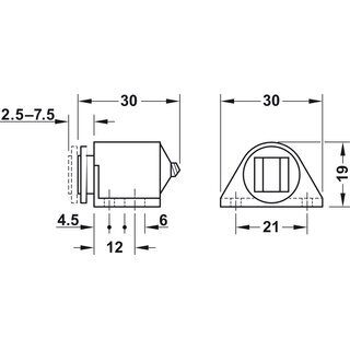 Hfele Schnappverschluss Schnpper wei mit Magnet zum Schrauben Haftkraft 3kg