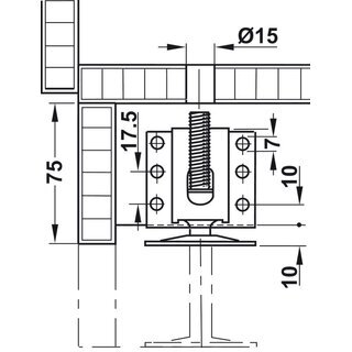 Hfele M12 Sockelhhenversteller Regulierfu Stellschraube Stellfu Mbelfu 65mm mit Auflagewinkel zum Schrauben