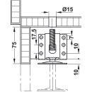 Häfele M12 Sockelhöhenversteller Regulierfuß Stellschraube Stellfuß Möbelfuß 65mm mit Auflagewinkel zum Schrauben