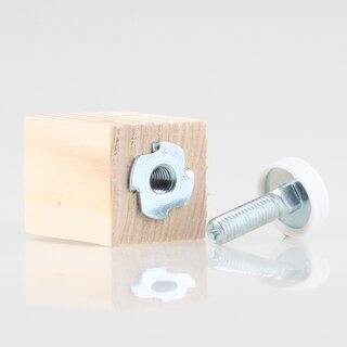 Hfele M8 Verstellschraube Regulierschraube Stellschraube Stellfu Mbelfu mit Holzklotz 55x35mm