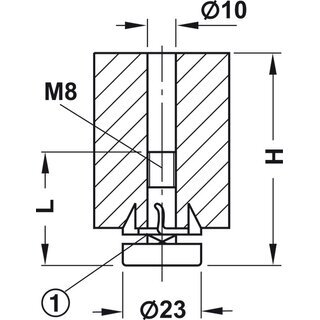 Hfele M8 Verstellschraube Regulierschraube Stellschraube Stellfu Mbelfu mit Holzklotz 55x35mm