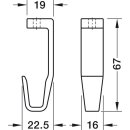 Häfele Mittel-Deckenträger Halterung in schwarz 67x16x19mm für Schrankrohre Schrankstangen Kleiderstangen