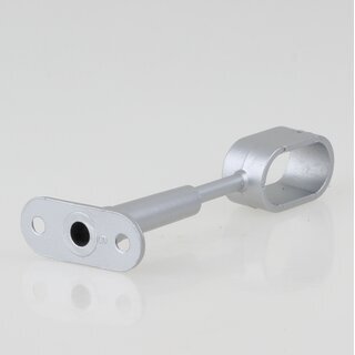 Hfele Mittel-Deckentrger Halterung hhenverstellbar aluminiumfarben oval 30x15mm fr Schrankrohre Schrankstangen Kleiderstangen