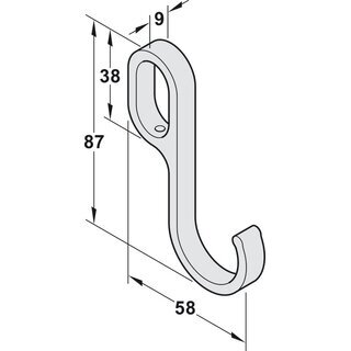 Hfele Einhngehaken Halterung verchromt 30x15mm oval fr Schrankrohre Schrankstangen Kleiderstangen