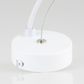 Lampen-Baldachin 80x25mm Metall wei mit Stahlseil und Zugentlaster