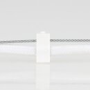 Lampen-Baldachin 80x25mm Metall weiß mit Stahlseil und Zugentlaster