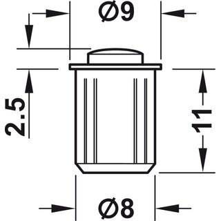 Hfele Anschlagpuffer Trpuffer Trstopper silber fr Tren Schrnke Schubladen zum Eindrcken in 8mm Bohrungen