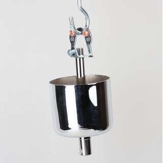 Lampen-Baldachin 62x63mm Metall verchromt mit Pendelrohr & Zugentlaster