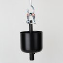 Lampen-Baldachin 62x63mm Metall schwarz mit Pendelrohr & Zugentlaster