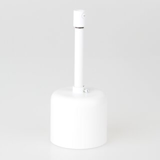 Lampen-Baldachin 62x63mm Metall wei mit Pendelrohr & Zugentlaster