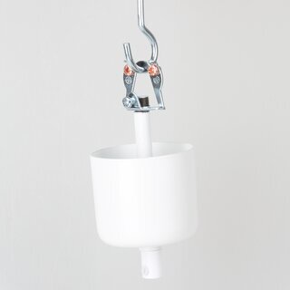 Lampen-Baldachin 62x63mm Metall wei mit Pendelrohr & Zugentlaster