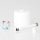 Lampen-Baldachin 62x63mm Metall weiß mit Pendelrohr & Zugentlaster