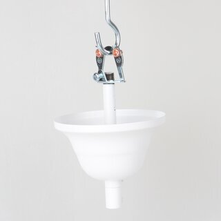 Lampen-Baldachin 90x61mm Metall wei mit Pendelrohr & Zugentlaster