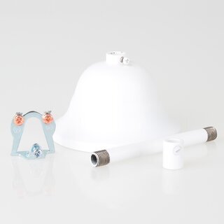 Lampen-Baldachin 90x61mm Metall wei mit Pendelrohr & Zugentlaster