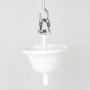 Lampen-Baldachin 90x61mm Metall weiß mit Pendelrohr & Zugentlaster