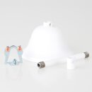 Lampen-Baldachin 90x61mm Metall weiß mit Pendelrohr & Zugentlaster