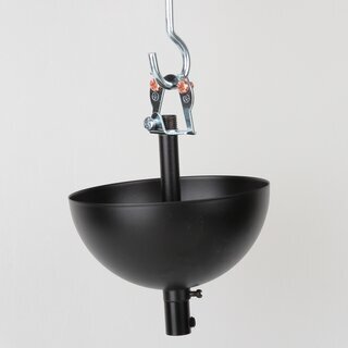 Lampen-Baldachin 50x100mm Metall schwarz mit Pendelrohr & Zugentlaster