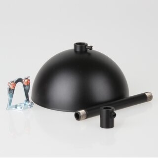 Lampen-Baldachin 50x100mm Metall schwarz mit Pendelrohr & Zugentlaster
