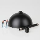 Lampen-Baldachin 50x100mm Metall schwarz mit Pendelrohr & Zugentlaster