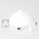 Lampen-Baldachin 50x100mm Metall weiß mit Pendelrohr & Zugentlaster
