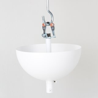 Lampen-Baldachin 120x62mm Metall wei mit Pendelrohr & Zugentlaster