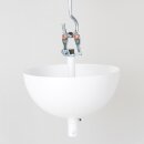 Lampen-Baldachin 120x62mm Metall weiß mit Pendelrohr & Zugentlaster