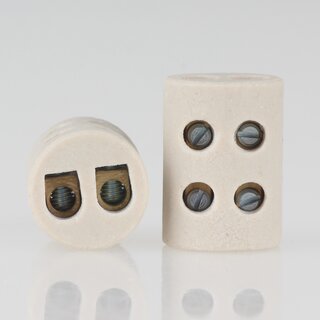 Porzellan Lsterklemme Buchsenklemme rund wei 2-polig...