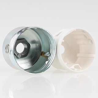 E27 Lampenfassung mit Zugschalter Metall glanzverzinkt M10x1 ohne Auengewinde