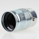 E27 Lampenfassung mit Zugschalter Metall glanzverzinkt M10x1 ohne Außengewinde