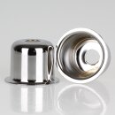 E14 Fassungshülse Metall verchromt 27x30mm Zierhülse für Lampenfassungen