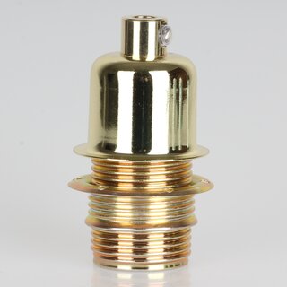 E14 Fassungshlse Zierhlse 27x30mm Metall vermessingt mit Lampenfassung & Zugentlaster