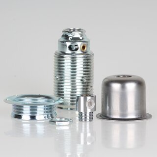 E14 Fassungshlse Zierhlse 27x30mm Metall roh mit Lampenfassung & Zugentlaster