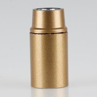 E14 Lampenfassung Bakelit-Optik Gold mit Glattmantel M10x1 IG
