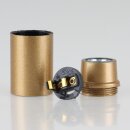 E14 Lampenfassung Bakelit-Optik Gold mit Glattmantel M10x1 IG