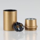 E14 Lampenfassung Bakelit-Optik Gold mit Glattmantel M10x1 IG